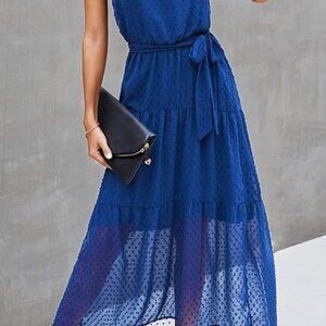 PRETTYGARDEN Women's Summer Floral Maxi Sun Dress Sleeveless Halter Dress